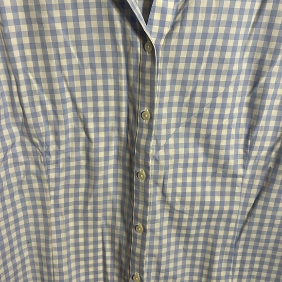 Sung long sleeve blue checkered dress shirt. L4 - Picture 2 of 5